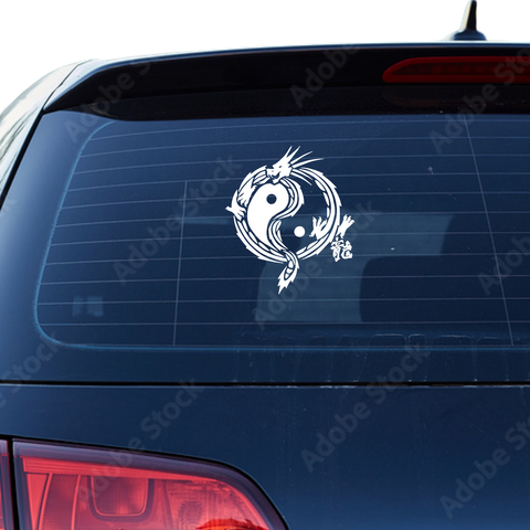 YingYang Drachenmuster Aufkleber - Beispielansicht