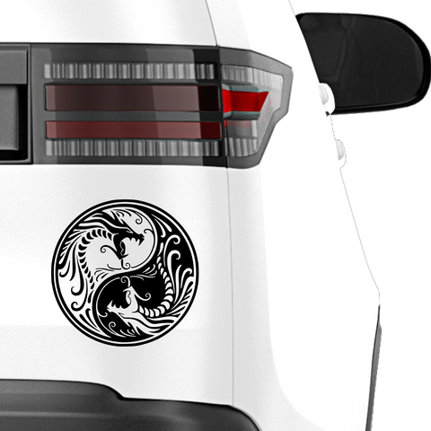 YingYang Dragon Emblem Aufkleber - Beispielansicht
