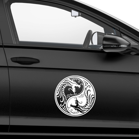 YingYang Dragon Emblem Aufkleber - Beispielansicht