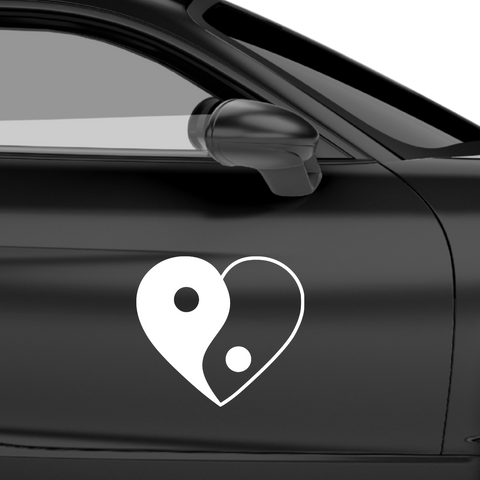 YingYang Herz Aufkleber - Beispielansicht