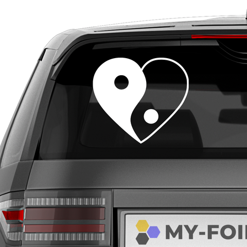 YingYang Herz Aufkleber - Beispielansicht