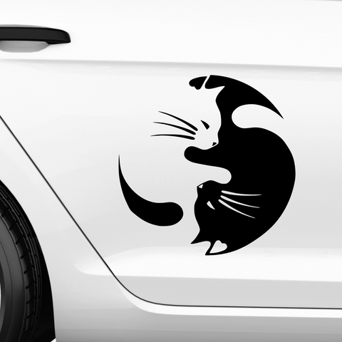 YingYang Katzen Aufkleber - Beispielansicht