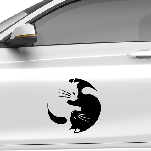 YingYang Katzen Aufkleber - Beispielansicht
