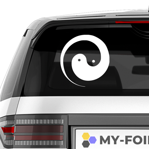 YingYang Rund Aufkleber - Beispielansicht