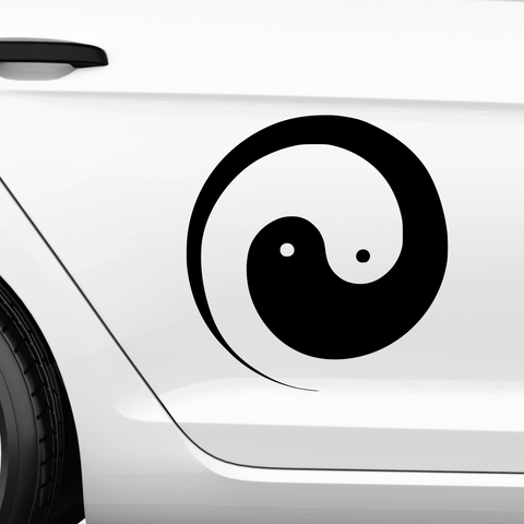 YingYang Rund Aufkleber - Beispielansicht