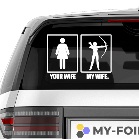 Yoour Wife My Wife Aufkleber - Beispielansicht