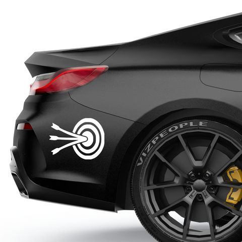 Zielscheibe mit gespaltenem Pfeil Aufkleber - Beispielansicht