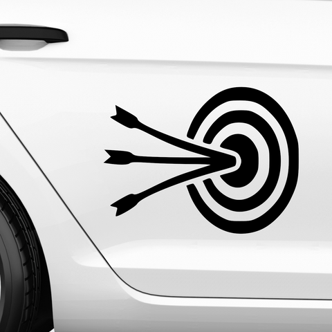 Zielscheibe mit gespaltenem Pfeil Aufkleber - Beispielansicht