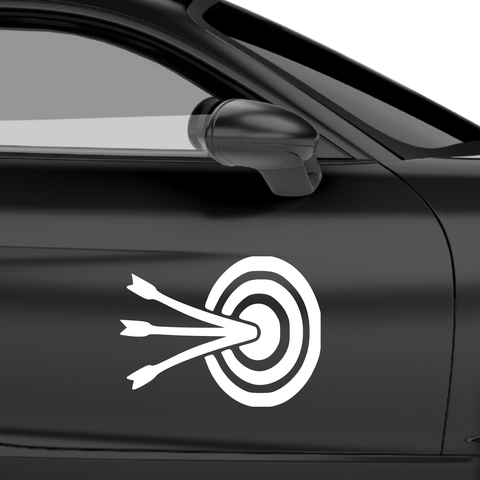 Zielscheibe mit gespaltenem Pfeil Aufkleber - Beispielansicht