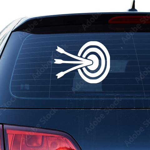 Zielscheibe mit gespaltenem Pfeil Aufkleber - Beispielansicht