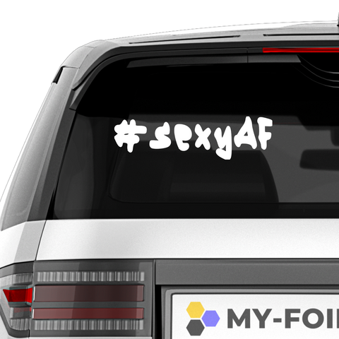 #sexyAF Aufkleber - Beispielansicht
