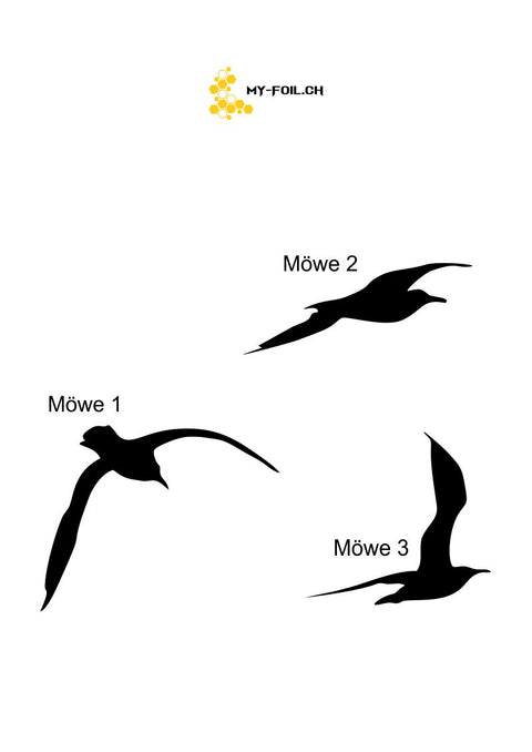 Möwen set. Autoaufkleber