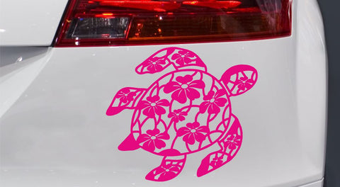 Schildkröte Hawaii mit Lotusmuster Autoaufkleber