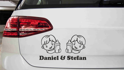 Kids on Board Geschwister Autoaufkleber