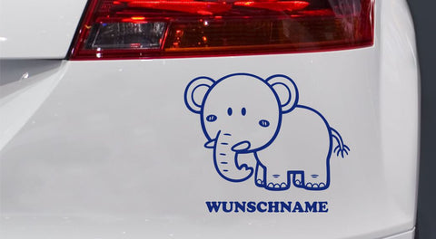 Baby Elefant Autoaufkleber