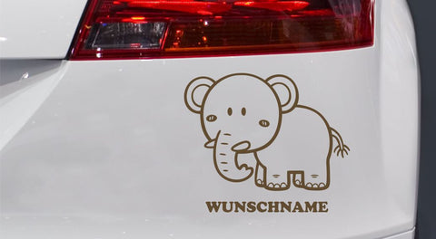 Baby Elefant Autoaufkleber