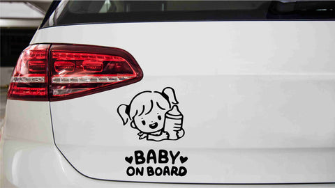 Mädchen mit Flasche Baby Autoaufkleber
