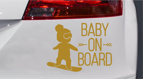 Snowboard Baby on Board Autoaufkleber