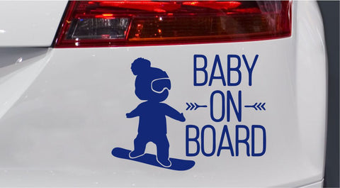 Snowboard Baby on Board Autoaufkleber