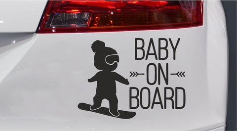 Snowboard Baby on Board Autoaufkleber