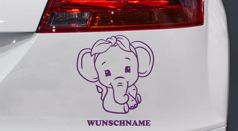 Süsser Elefant Baby on Board Autoaufkleber