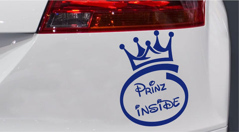 Prinz inside Baby Autoaufkleber mit Krone