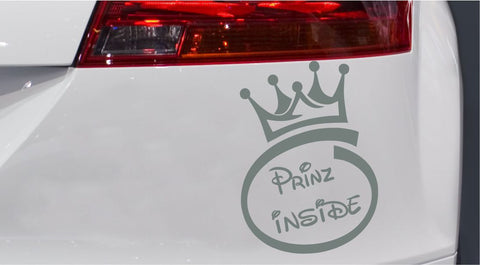 Prinz inside Baby Autoaufkleber mit Krone