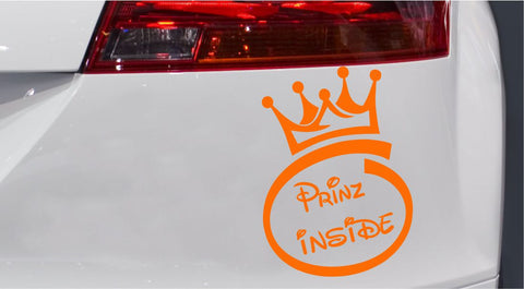 Prinz inside Baby Autoaufkleber mit Krone
