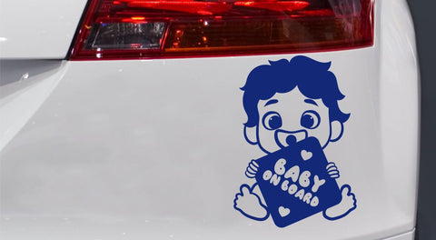 Junge mit Schnuller Baby on Board Autoaufkleber