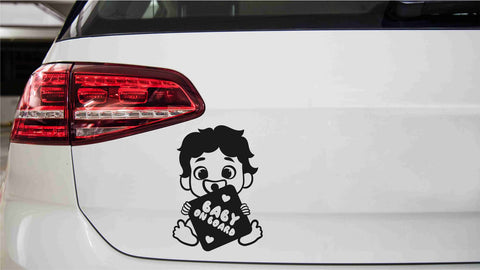 Junge mit Schnuller Baby on Board Autoaufkleber