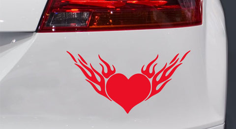 Brennendes Herz Autoaufkleber