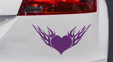 Brennendes Herz Autoaufkleber