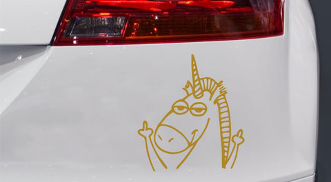 Einhorn Mittelfinger Autoaufkleber