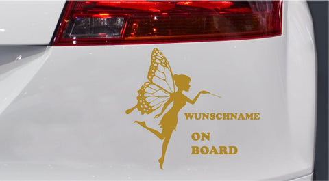 Fee mit Wunschnamen Autoaufkleber