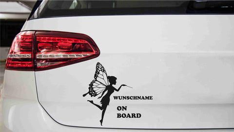 Fee mit Wunschnamen Autoaufkleber
