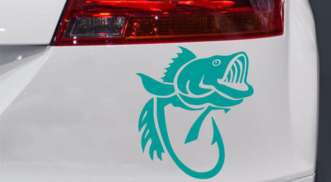 Fisch mit Haken Autoaufkleber