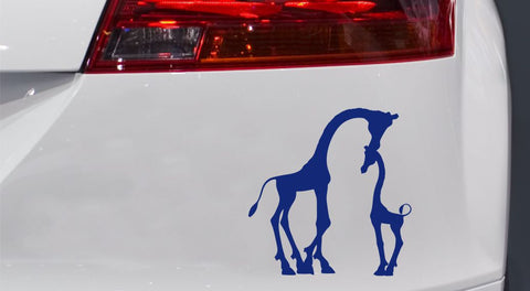 Giraffenmutter mit Kind Autoaufkleber