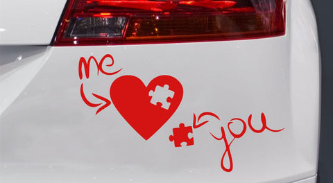 Herz mit Text Autoaufkleber