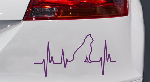 Herzschlag Katze Autoaufkleber