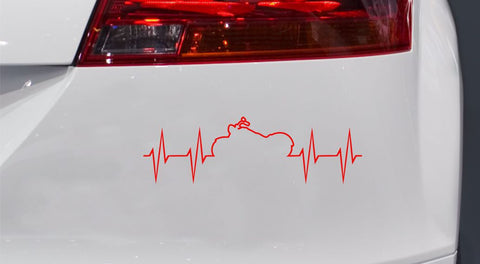 Herzschlag Naked Bike Autoaufkleber