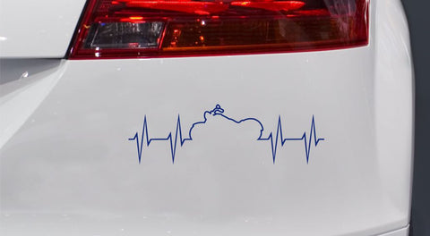 Herzschlag Naked Bike Autoaufkleber