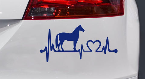 Herzschlag mit Pferd Autoaufkleber