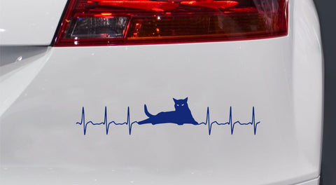 Herzschlag Schwarze Katze Autoaufkleber