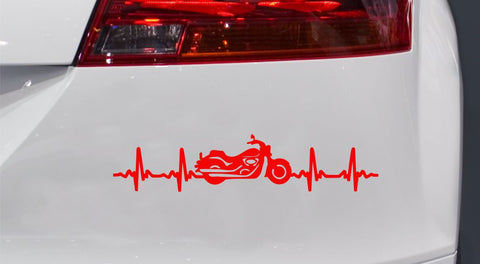 Herzschlag Harley Autoaufkleber