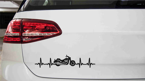 Herzschlag Harley Autoaufkleber