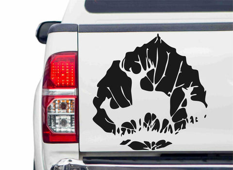 Hirschfamilie im Blatt Autoaufkleber