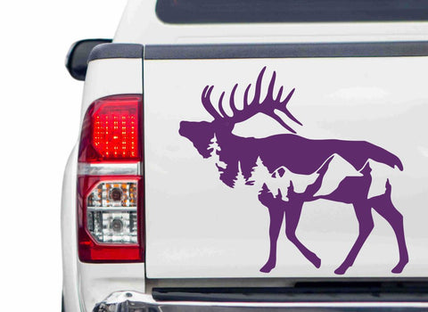 Hirsch mit Berge Autoaufkleber