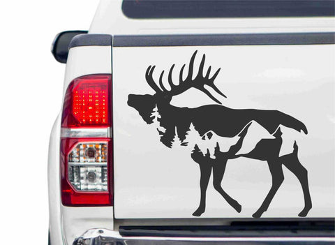 Hirsch mit Berge Autoaufkleber