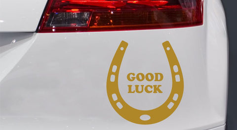 Hufeisen mit Text Good Luck Autoaufkleber
