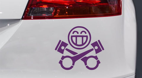 Kolben Smiley JDM Autoaufkleber